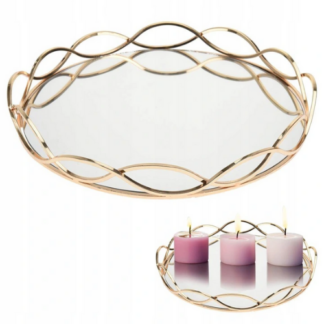 Aukso spalvos veidrodinis padėklas
