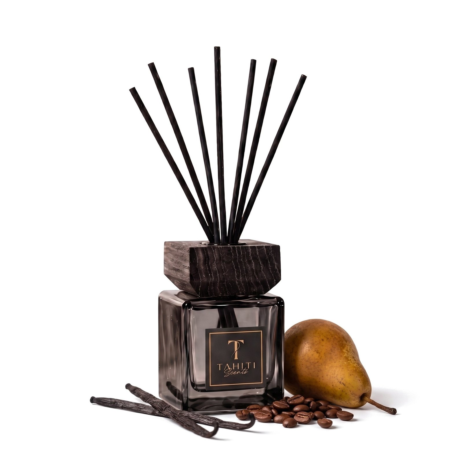 Tahiti Scents "Dark vanilla" home fragrance with its scent notes